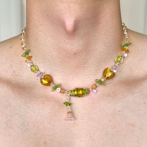 Golden Spring Lampwork Necklace