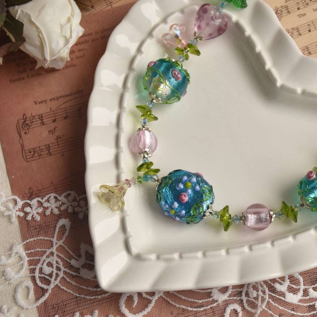 Rosepond Vines Lampwork Necklace