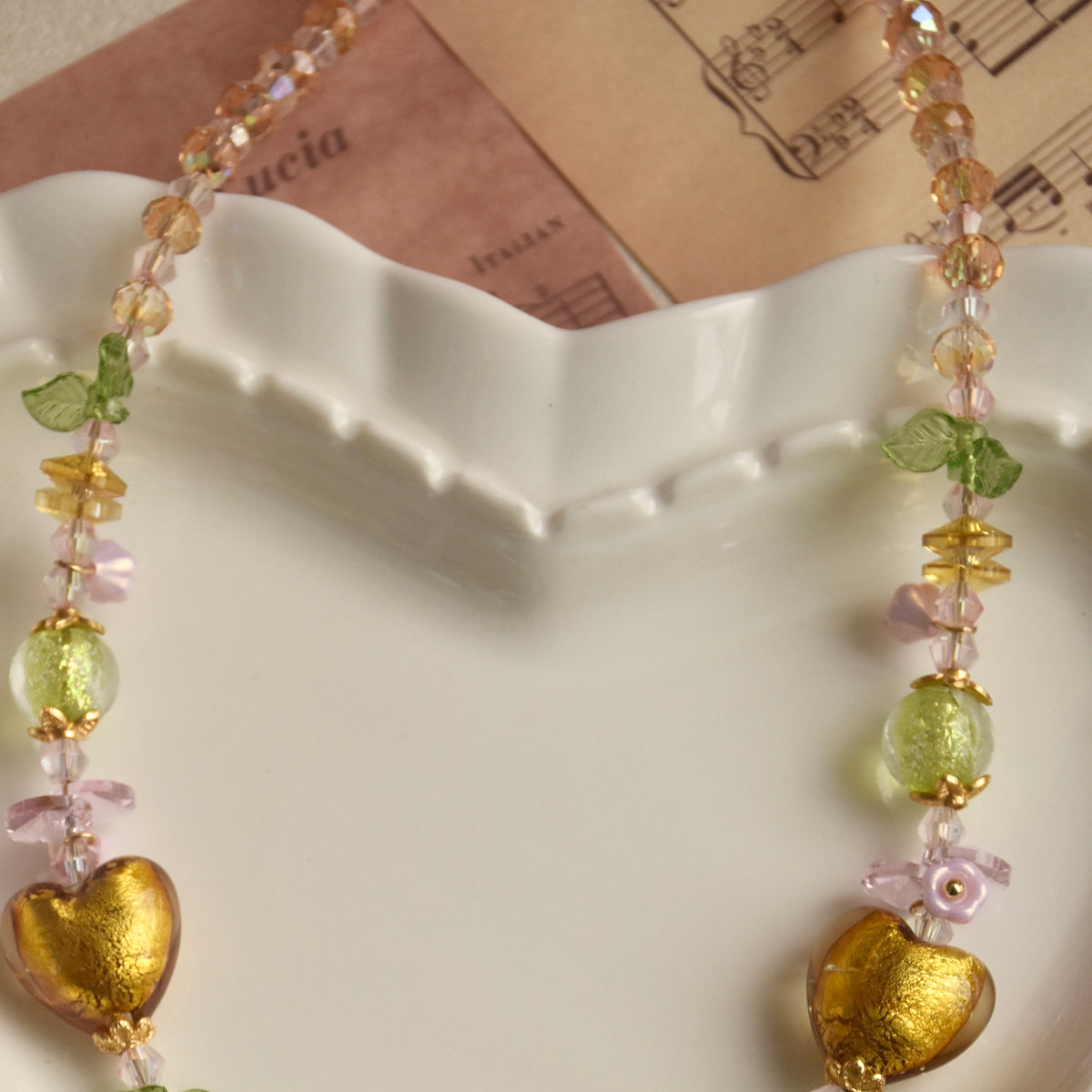 Golden Spring Lampwork Necklace