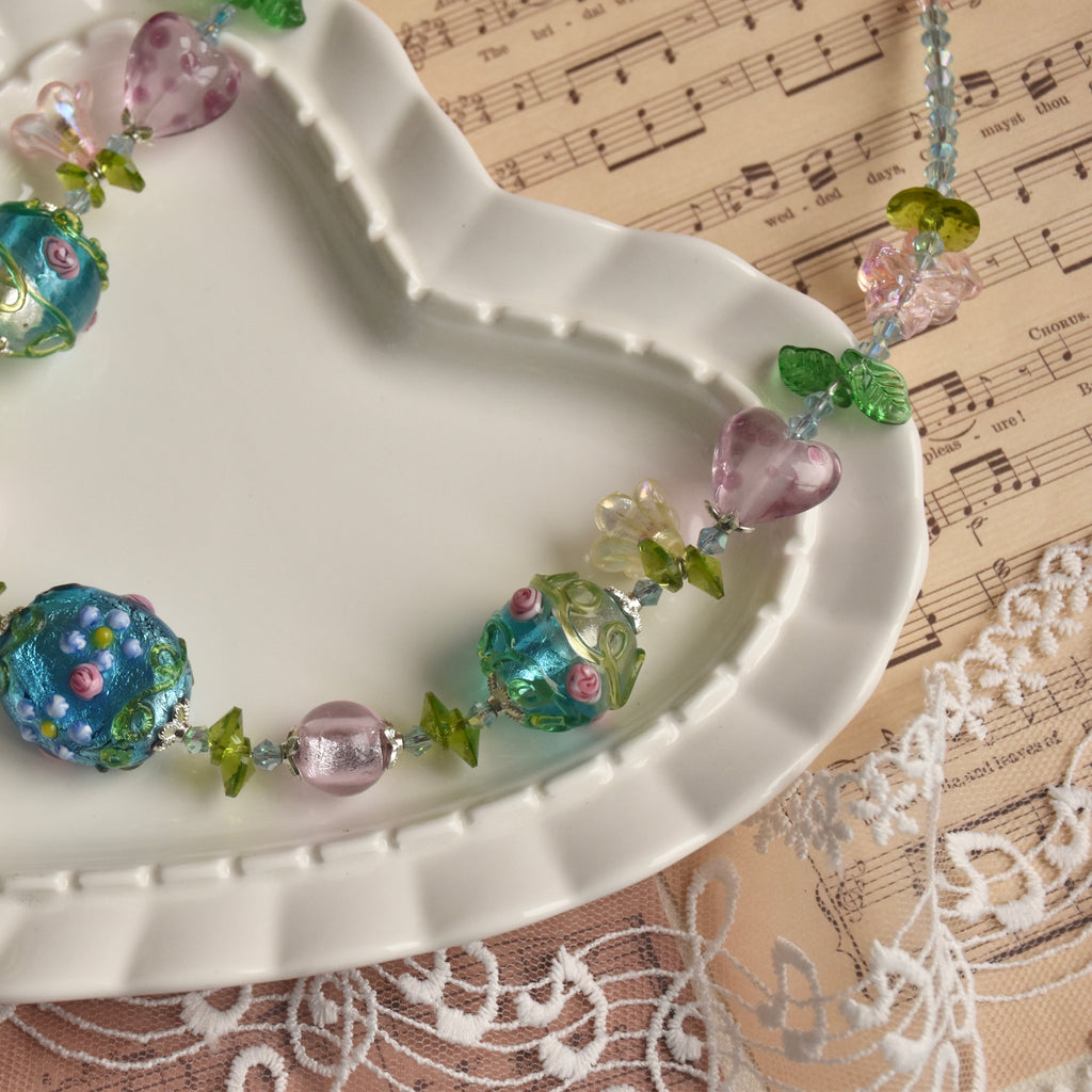 Rosepond Vines Lampwork Necklace