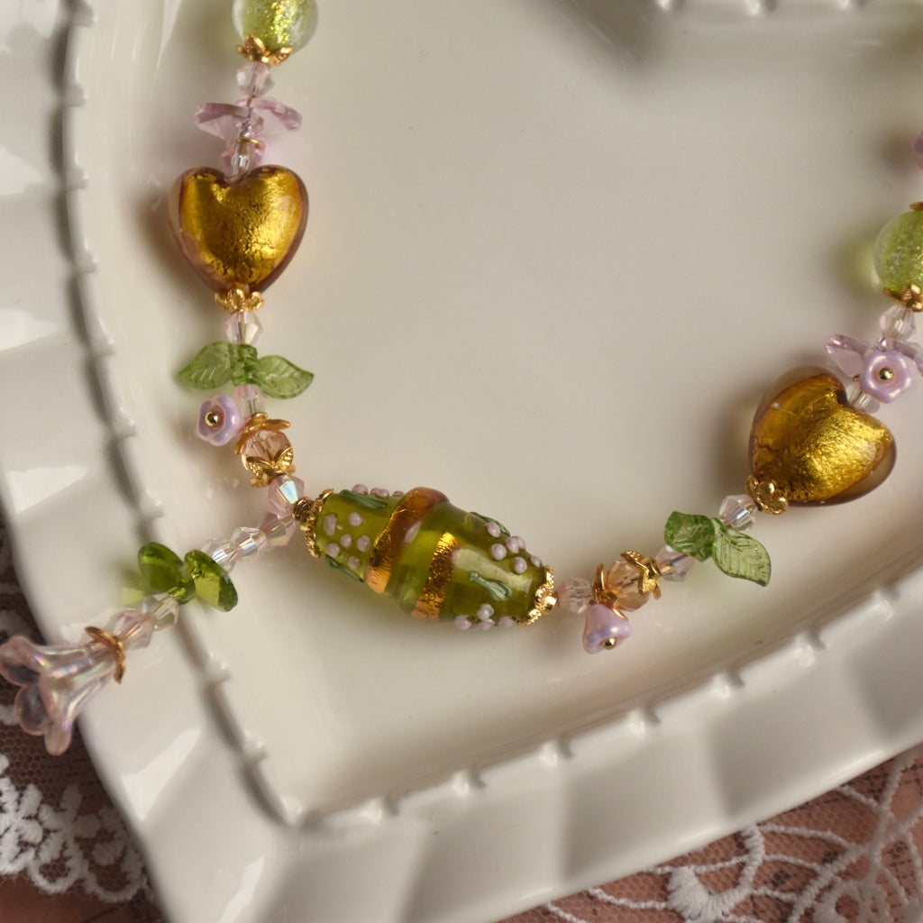 Golden Spring Lampwork Necklace