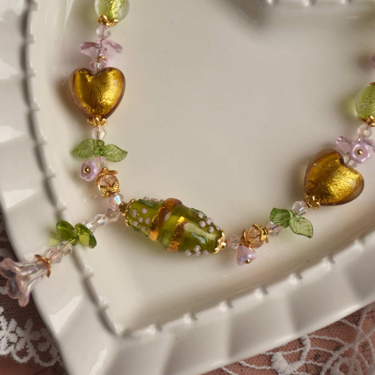 Golden Spring Lampwork Necklace