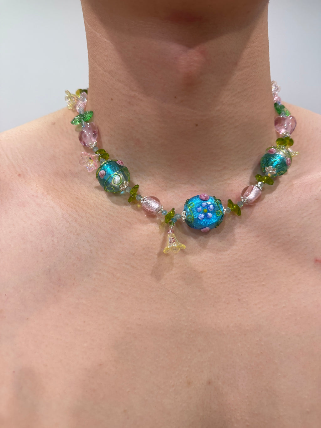 Rosepond Vines Lampwork Necklace