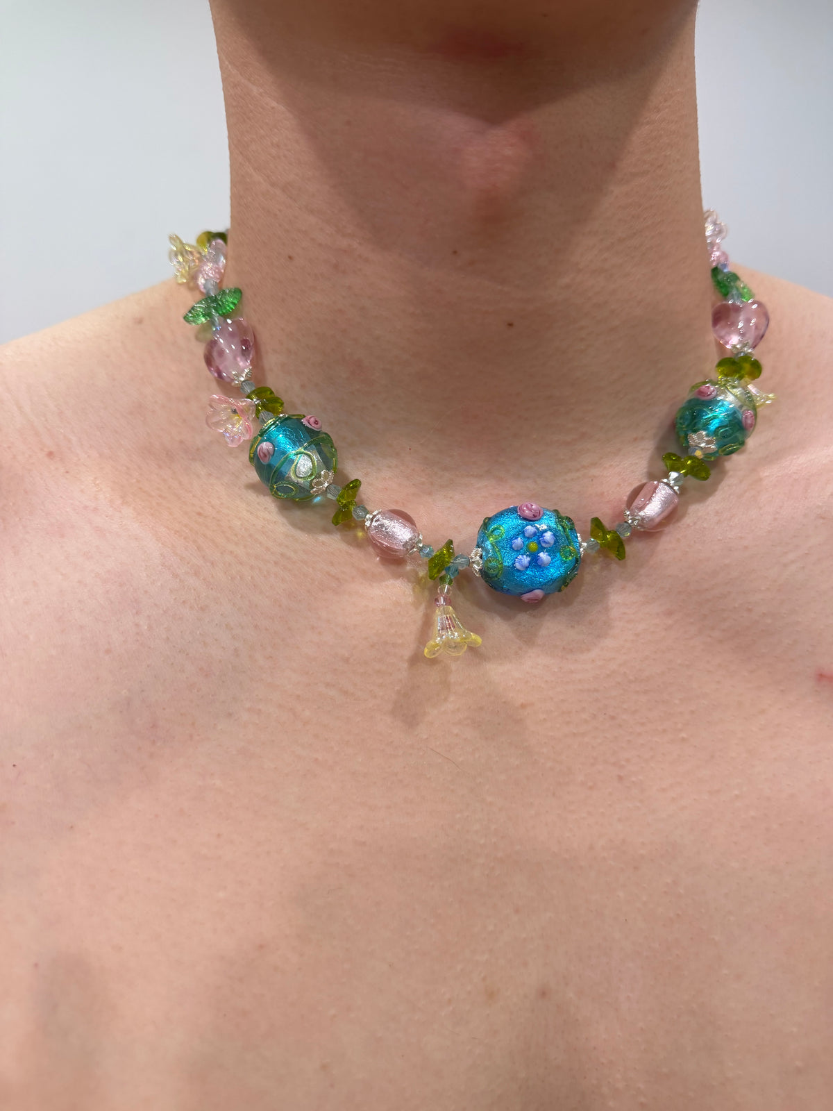 Rosepond Vines Lampwork Necklace