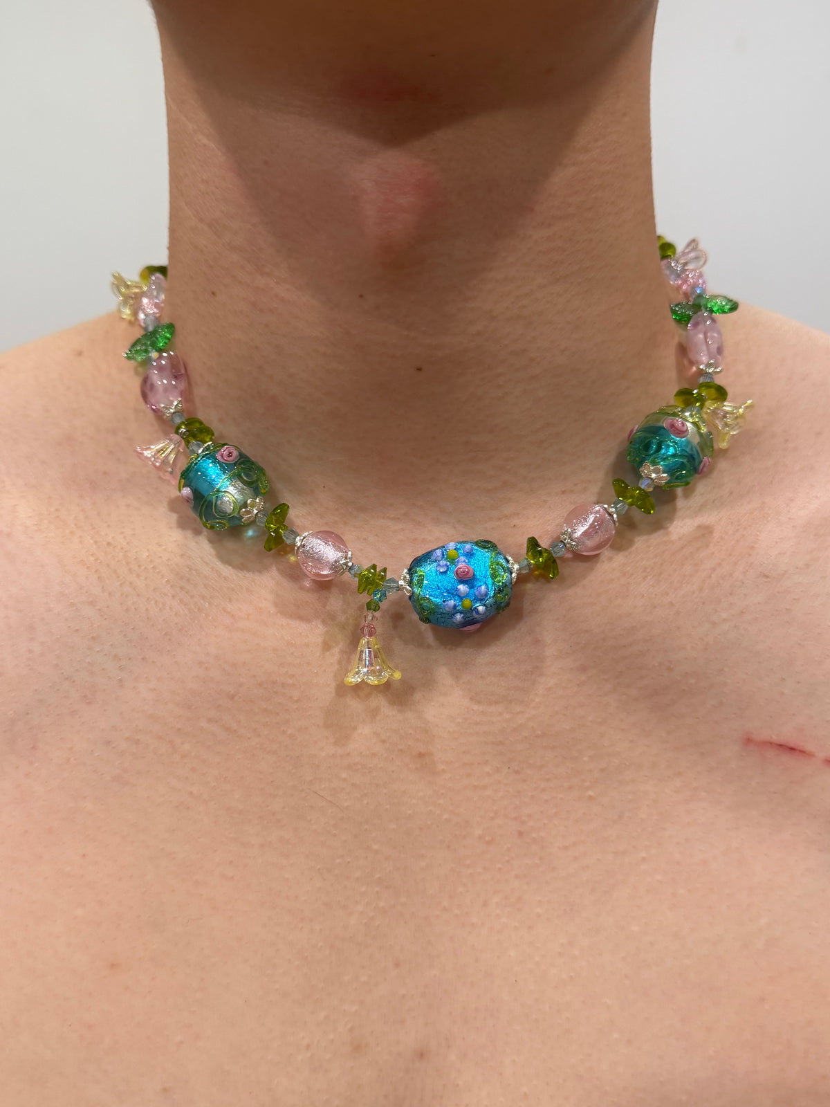Rosepond Vines Lampwork Necklace