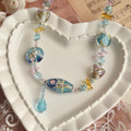 Teardrop of Rose Ocean Lampwork Necklace