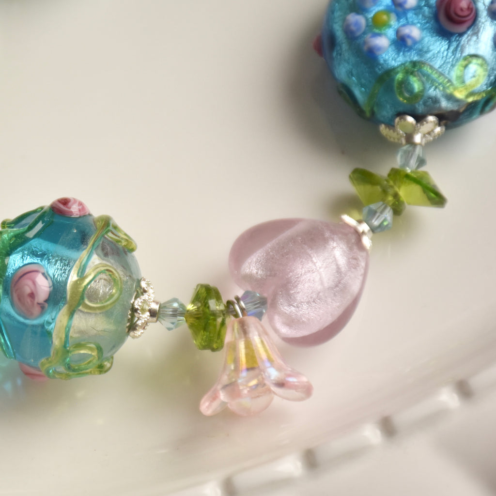 Rosepond Vines Lampwork Bracelet