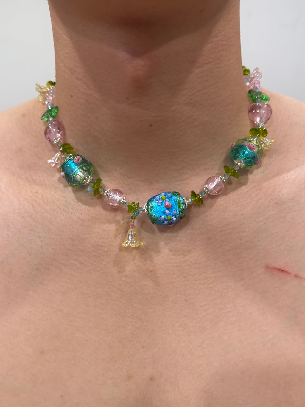 Rosepond Vines Lampwork Necklace