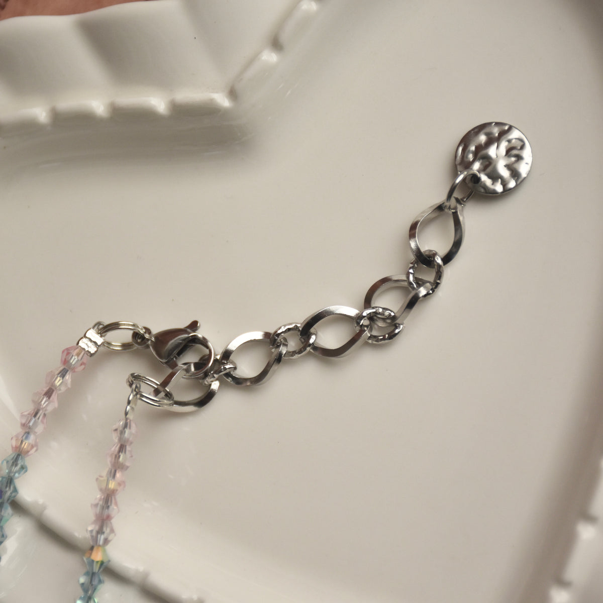 Teardrop of Rose Ocean Lampwork Necklace