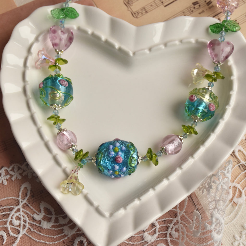 Rosepond Vines Lampwork Necklace