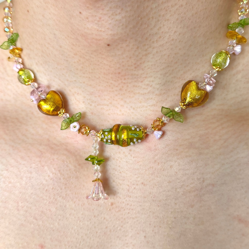 Golden Spring Lampwork Necklace