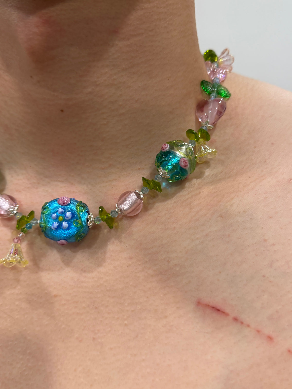 Rosepond Vines Lampwork Necklace