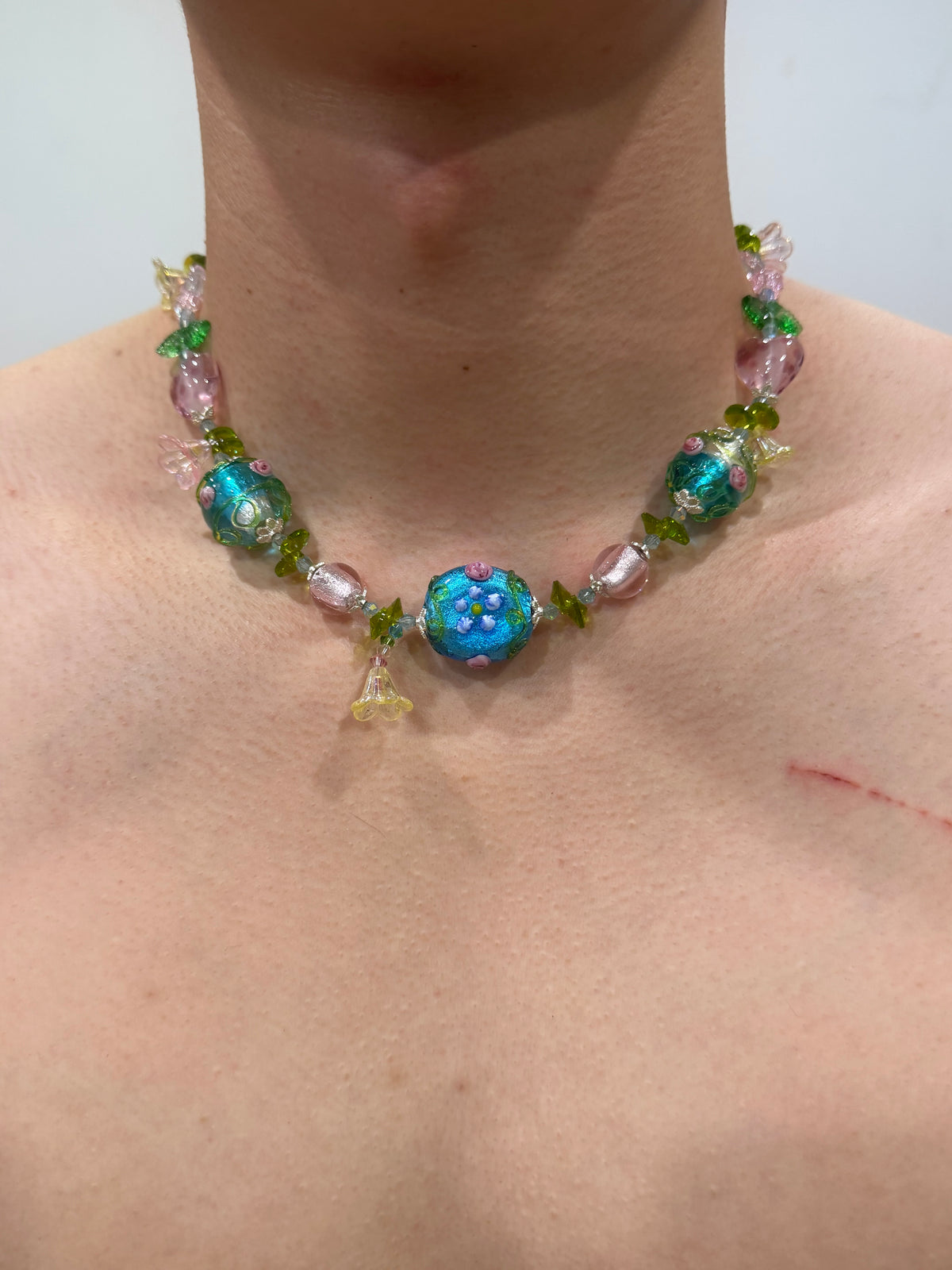 Rosepond Vines Lampwork Necklace