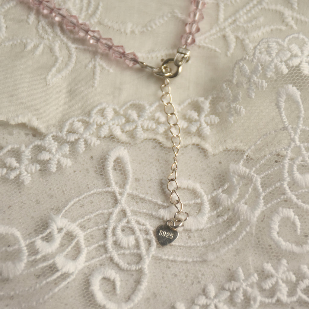 Lace & Ribbon Wedding Cake Lampwork Necklace